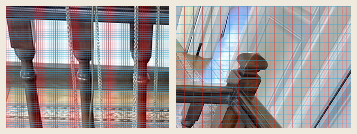 Relevé photogrammétrique sur site, grille de calibration